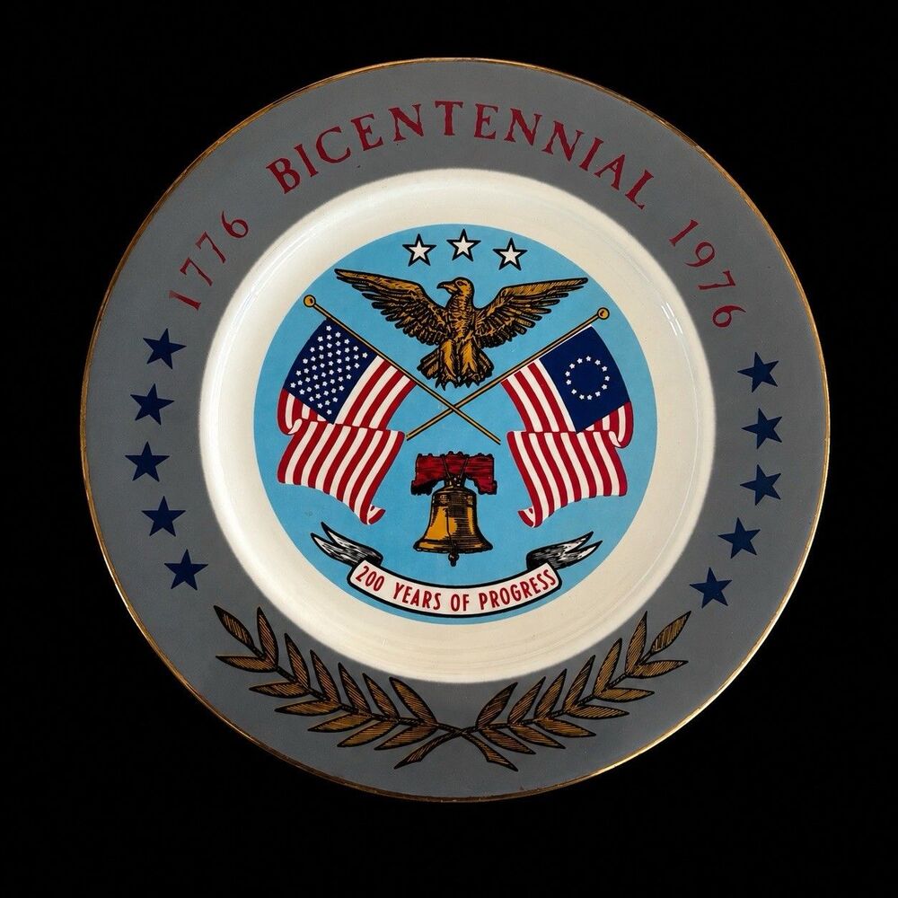 1976 Bicentennial Patriotic Plate Sabin Line Limited Edition Eagle USA Dish 10in